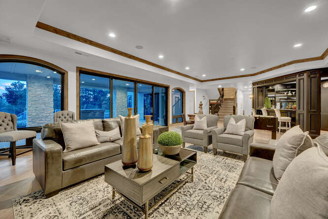 Lower level family room and wet bar