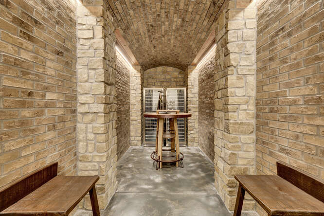 Stone wall wine cellar