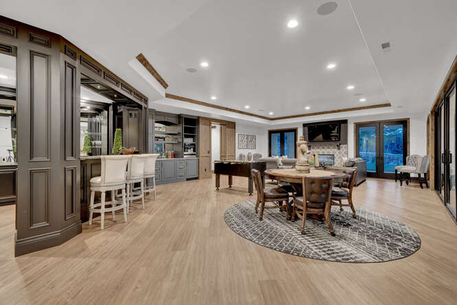 Lower level family room and wet bar