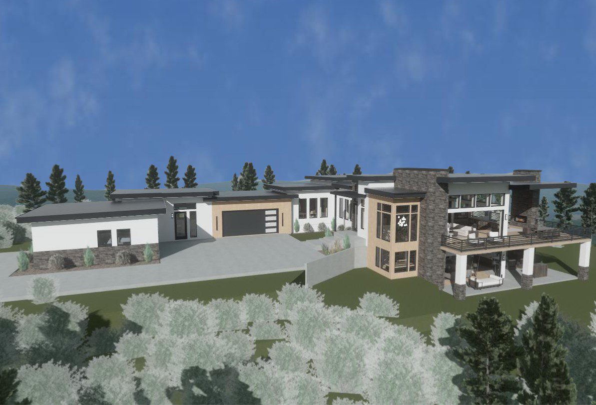 Telluride Modern Front Elevation Render Computer render of a modern home to be built showing front elevation