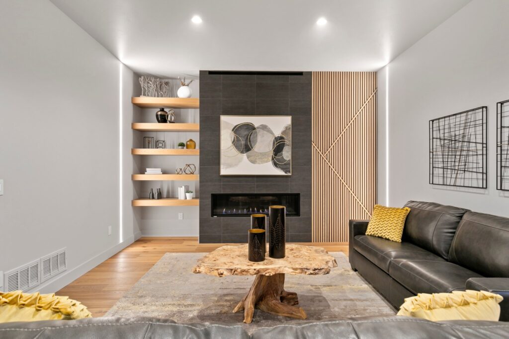 architectural style for a custom home with modern living room